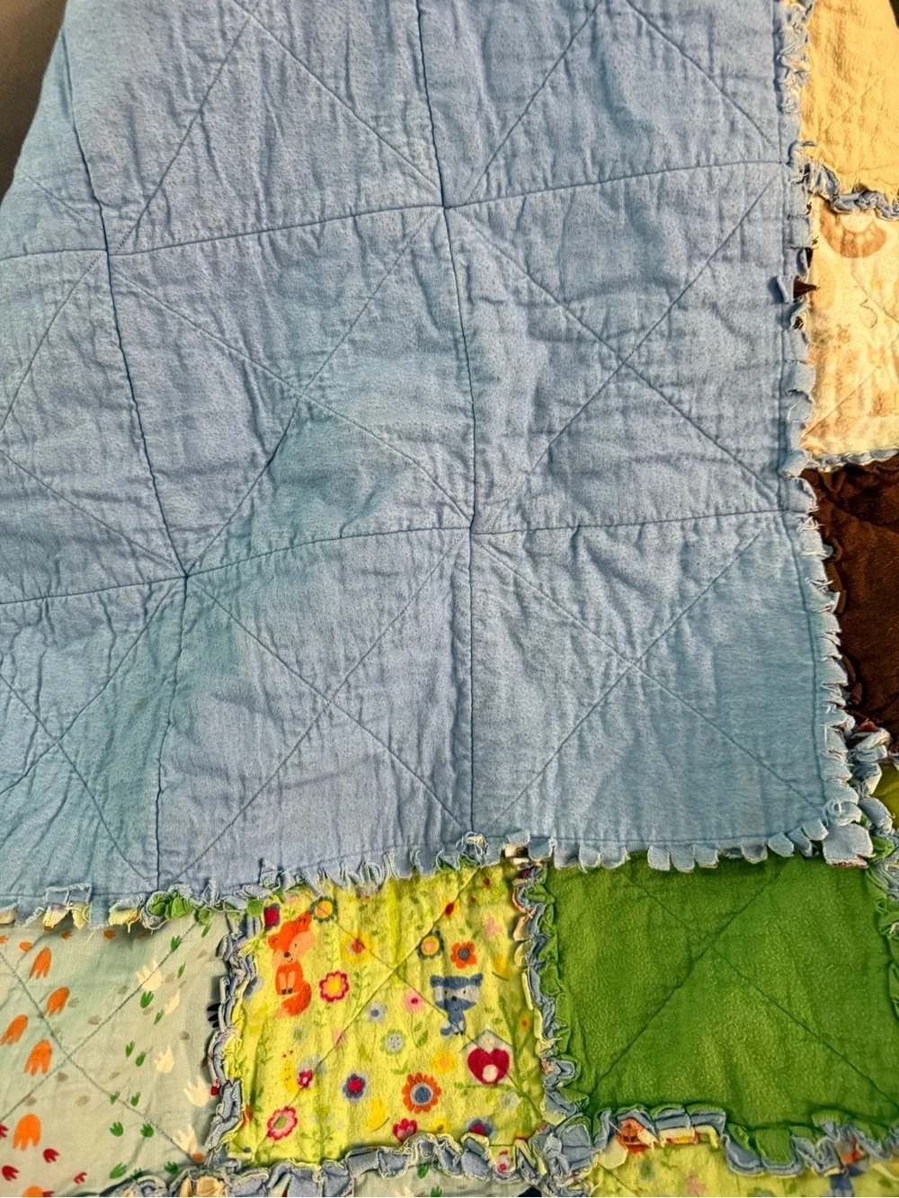 Rag Quilt crib blanket baby animals #OSB